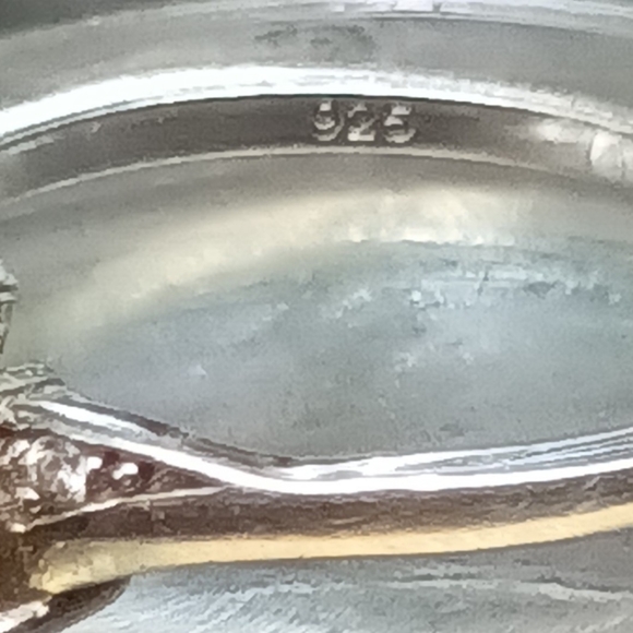 Sterling Silver Double Heart Garnet CZ Ring - Picture 5 of 5